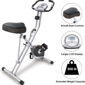 Alternative view of Exerpeutic Foldable Exercise Bike, 8 levels of Resistance Stationary Bicycle with Airsoft Seat, LCD Display to Track Distance, Calories, Time and Speed